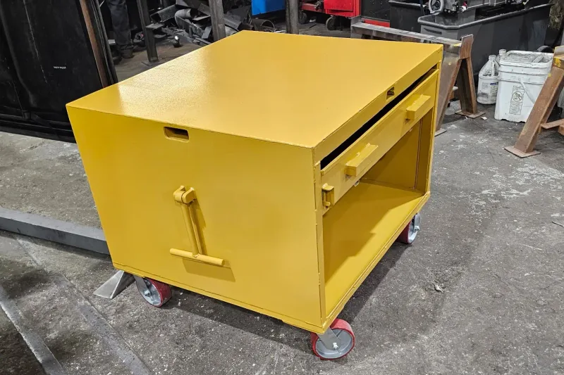 Custom diesel engine assembly table fabrication project in Missoula